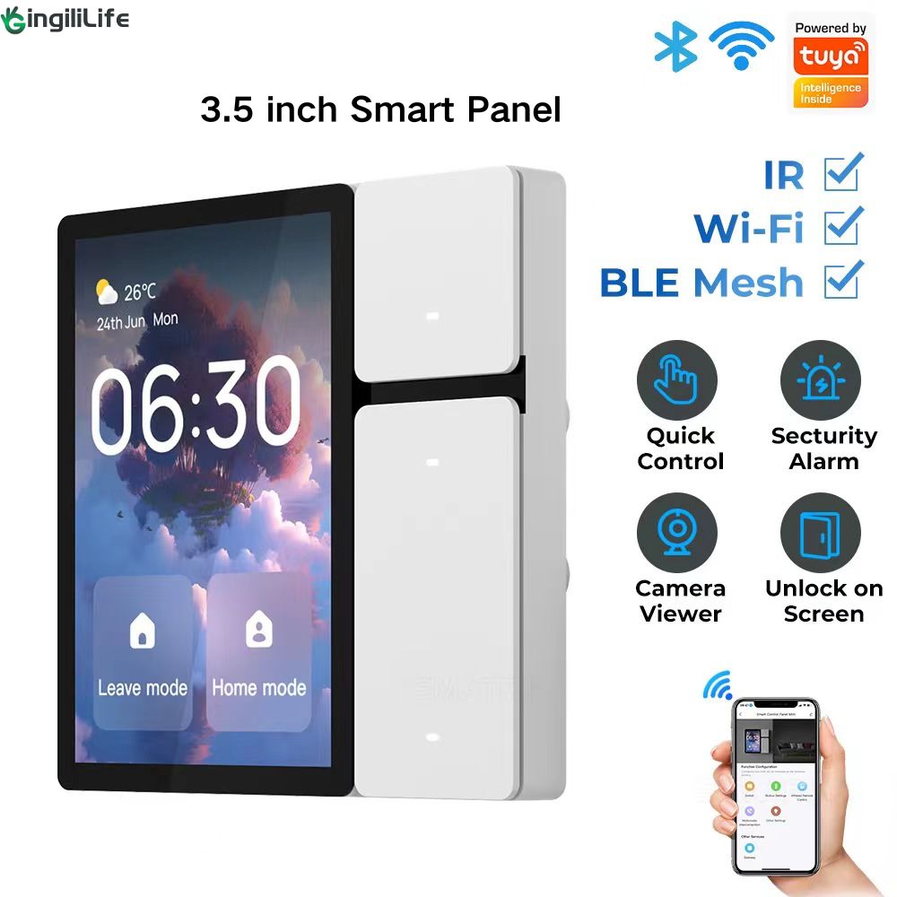 S3L-W/G 3.5-inch Compact Smart Control Panel with Zigbee Gateway & 3 Relays – Alexa/Google