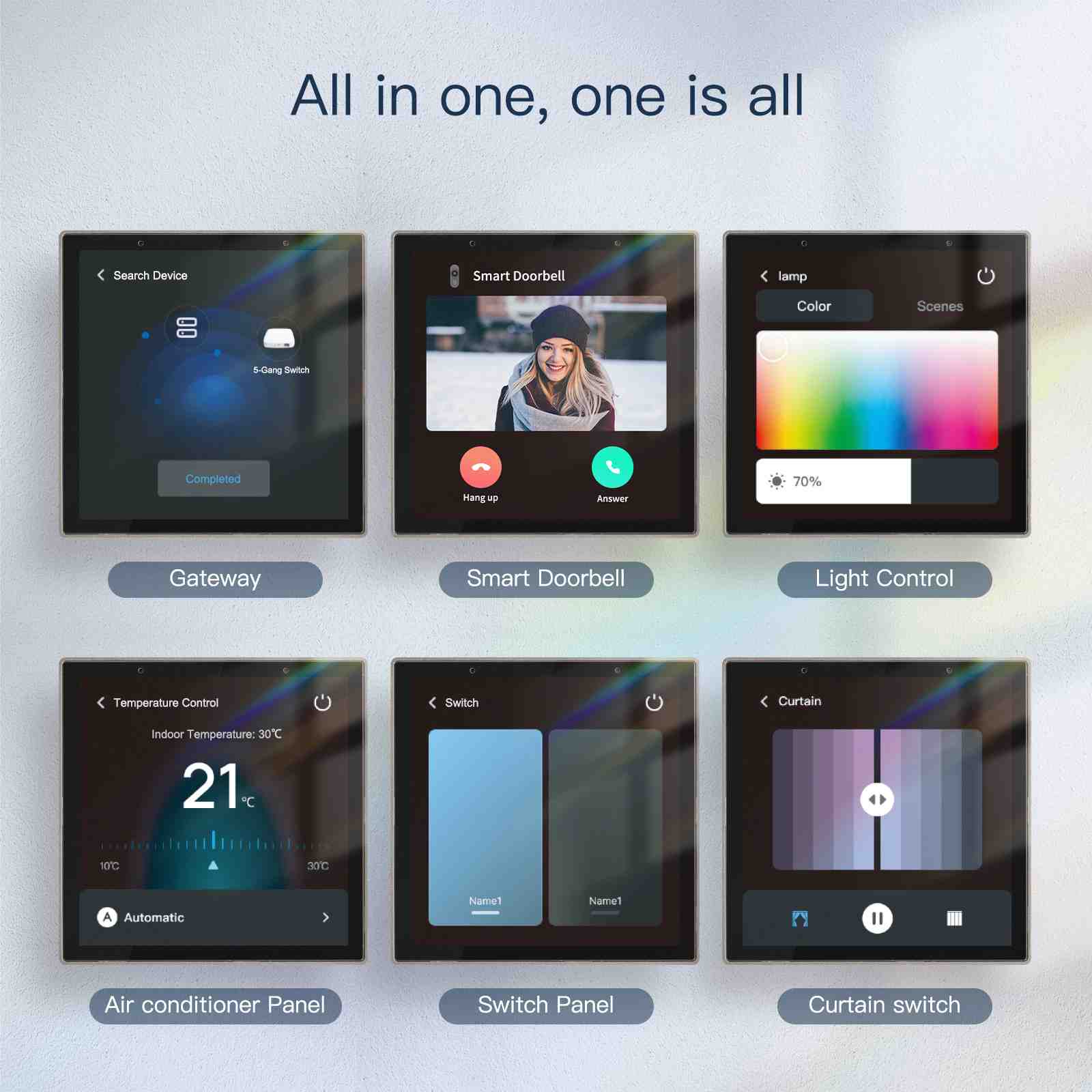 4 Inch Smart Scene Wall Switch Panel with Voice Control and Built-in ZigBee Gateway - Image 5
