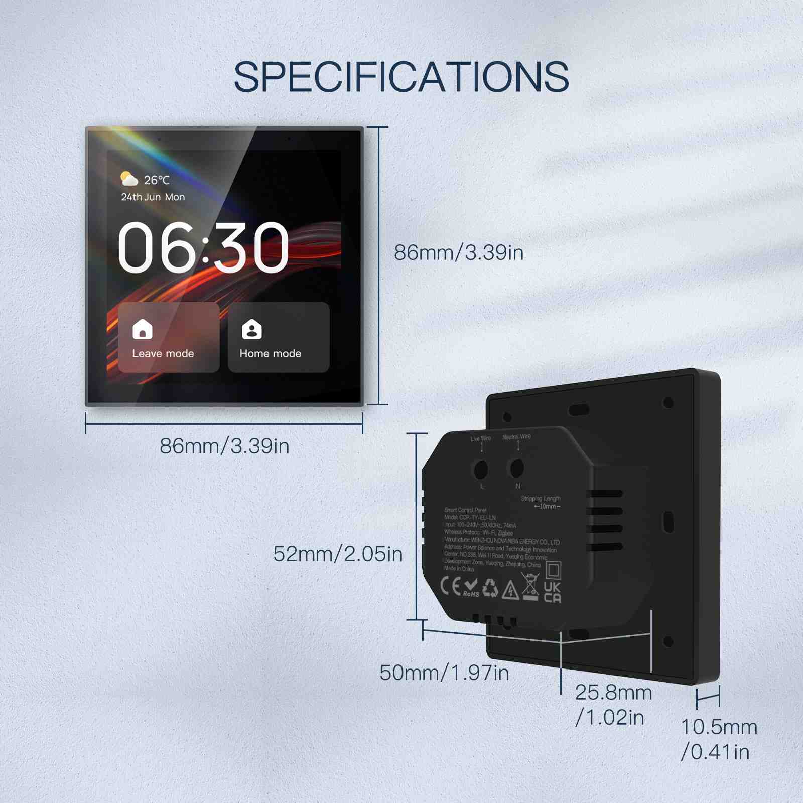 4 Inch Smart Scene Wall Switch Panel with Voice Control and Built-in ZigBee Gateway - Image 7