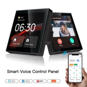 4 Inch Smart Scene Wall Switch Panel with Voice Control and Built-in ZigBee Gateway