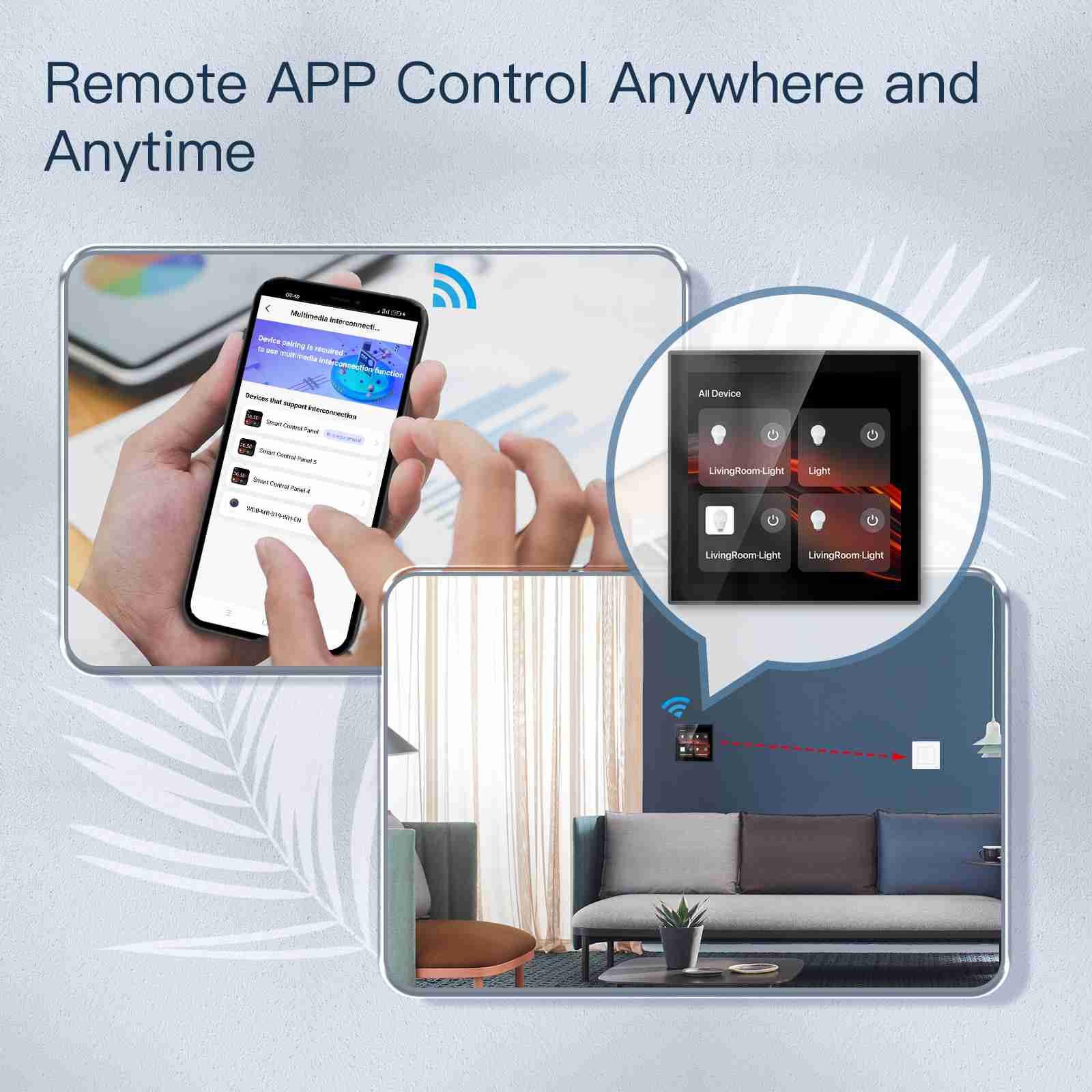 4 Inch Smart Scene Wall Switch Panel with Voice Control and Built-in ZigBee Gateway - Image 4