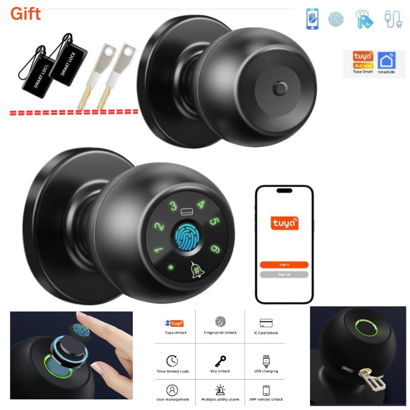 2025 smart door fingerprint locky yale digital keyless door lock smart door handle bedroom lock electronic door lock
