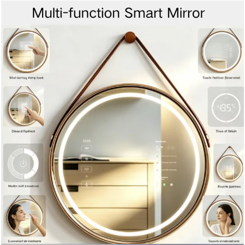 smart mirror Wi-Fi Control With Weather Date Time Display Black Mirror TV Show LED Lighting Smart Wall-Mounted LED